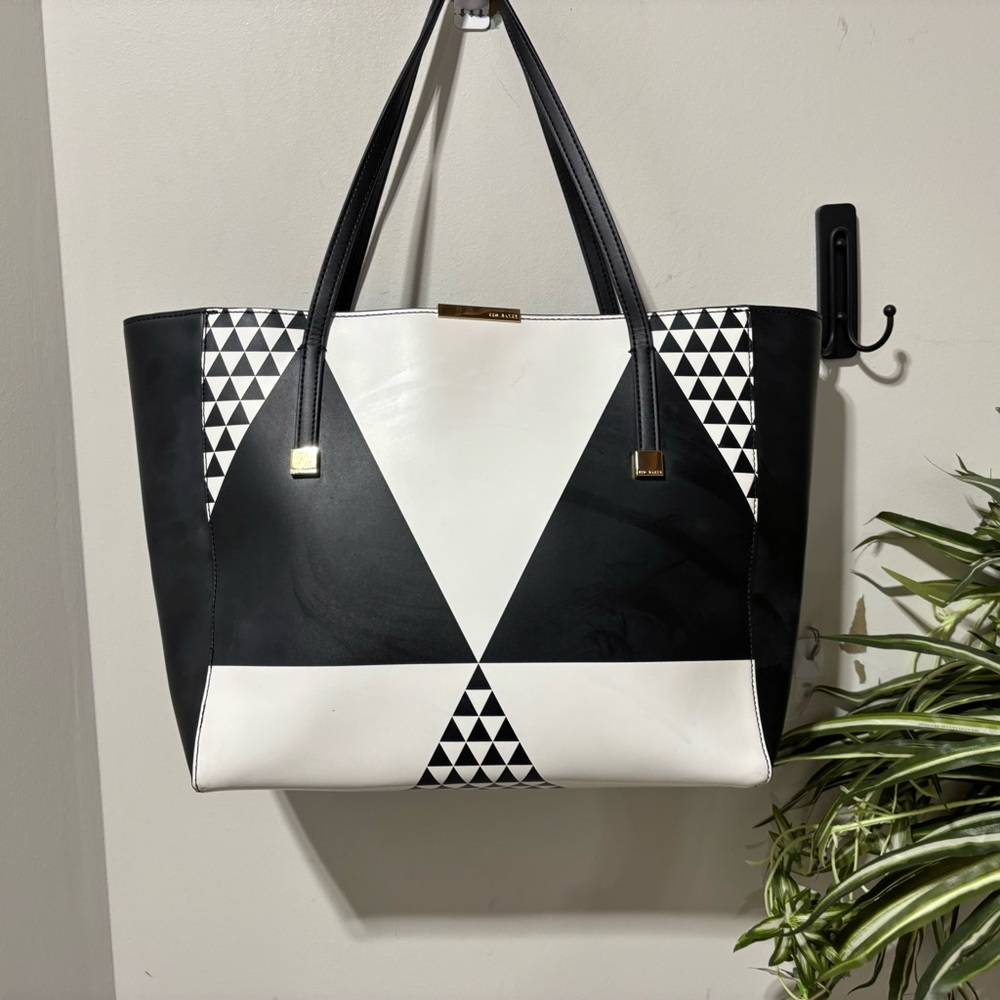 Ted Baker Tiffany Black and White Geometric Tote Bag